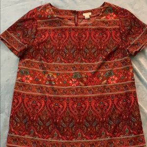 J. Crew Multicolored Paisley Blouse